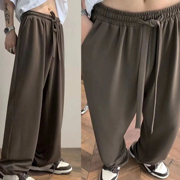 Drape Long Man Pants Wide Leg Oversize Pants Casual Sport Sweatpants Male Coffee Vintage Y2k Streetwear Straight Trousers